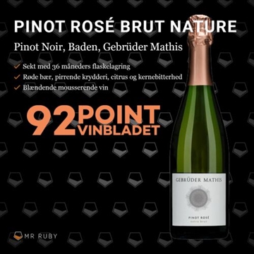 2017 Pinot Rosé Brut Nature, Gebrüder Mathis, Baden, Tyskland
